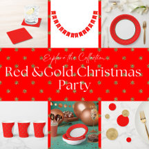 Red and Gold Christmas Party Supplies