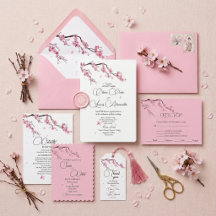 Pink Cherry Blossom Watercolor Romance