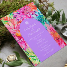 Colorful Modern Tropical Watercolor Floral Wedding