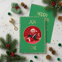 New Parents Baby's First Christmas Holiday Cards