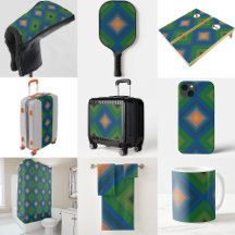 Retro Pop Art Color Stripe Diamond Pattern 