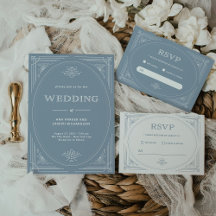 Modern Deco   Elegant Dusty Blue and White Wedding