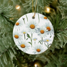 Boho Chic Modern Floral Daisy Christmas 