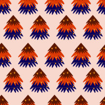Retro Multicolored Christmas Tree Pattern
