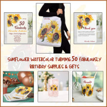 Sunflower  Fabulous 50 party Supplies and gifts