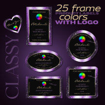 Glitter Product Labels with Logo Fine Gold Frame