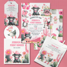 First Rodeo Pink Cowgirl Kids' Birthday Party