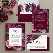 DARK MOODY DEEP WATERCOLOR FLOWERS WEDDING