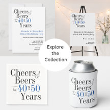 Double Celebration Birthday Party Cheers Beer blue