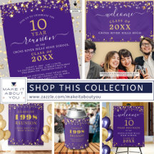 Class Reunion Purple Stationery and Party Supplies