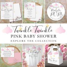 Twinkle Twinkle Little Star Pink Girl Baby Shower 