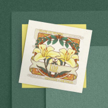 Yellow Lilies Vintage Flowers Gratitude Happiness