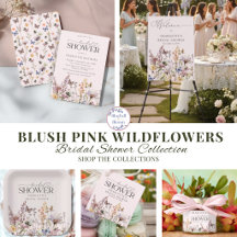 Blush Pink Wildflower Watercolor Bridal Shower