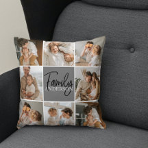 Family Collage Photo & Personalized Grey Gift