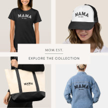 Mama Est. Custom Year Sport Style Logo