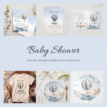 Hot Air Balloon Nautical Watercolor Baby Shower