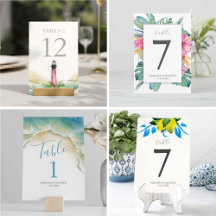 Unique Watercolor Table Numbers