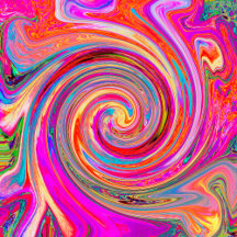 Colorful Rainbow Swirl Retro Abstract Design