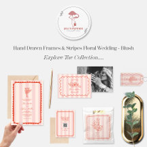 Hand Drawn Frames & Stripes Floral Wedding - Blush