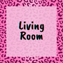 Stylish Pink Leopard Print - Living Room
