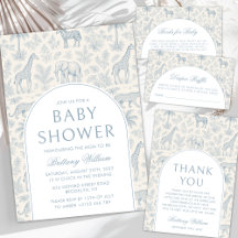 Animal Safari - Toile De Jouy Baby Shower 