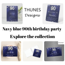 90th birthday party navy blue stars