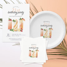 Modern Summer Cocktails 21st Birthday Party