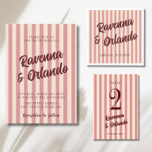 Burgundy Retro Blush Pink Stripes