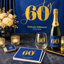 60 Modern Script Sixty Birthday Party