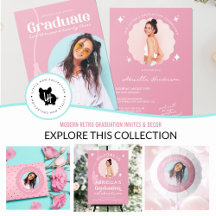 Modern Retro Graduation Invites & Decor
