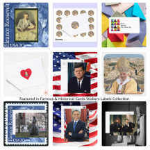 Famous & Historical Cards Stickers Labels