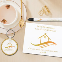 Custom Gold House Logo Real Estate Company 