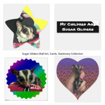 Sugar Gliders Wall Art, Cards, Stationery