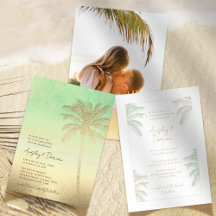 Tropical Watercolor Beach Boho Photo Wedding