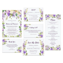 Lilac Watercolor Floral Wedding Collection