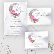 Over the Moon Flowers Baby Shower