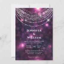 Elegant Purple Bokeh String Lights Wedding