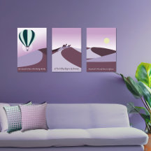 Three Wall Decor Panels Meet Pillows