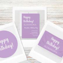 Happy Birthday Purple Lilac Birthday Party