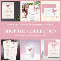 PINK BOW GIRL QUINCEANERA BIRTHDAY PARTY SUPPLIES