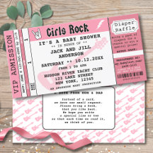 Girls Rock Concert Ticket Baby Shower Theme