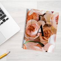 Elegant Custom Initial Letter Monogram Notebooks