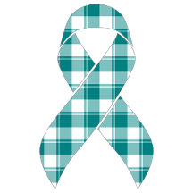 Cervical Cancer Awareness Plaid, Teal Ribbon