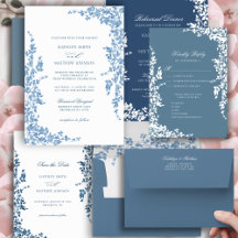 Dusty Blue Vintage Floral Garden Wedding