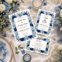Elegant Blue Floral Wedding Suite