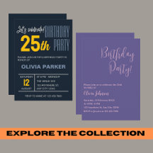 Typography Invitation Birthday Card