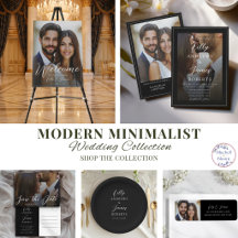 Modern Minimalist Black & White Wedding Collection