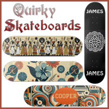 Whimsical, Quirky, Abstract Art Street Skateboards