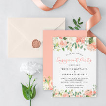 Trendy Coral Peach Watercolor Floral Set