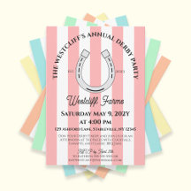 Elegant Cabana Stripes Horse Racing Derby Party